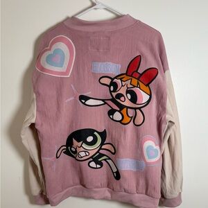 Upcycled Powerpuff Girls Varsity Jacket